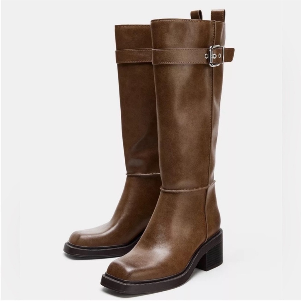 VIRAL NEW ZARA  HIGH SHAF TOPSTITCHED BOOTS 10 EUR 41
🚨FINAL PRICE NO  DISCOUNT